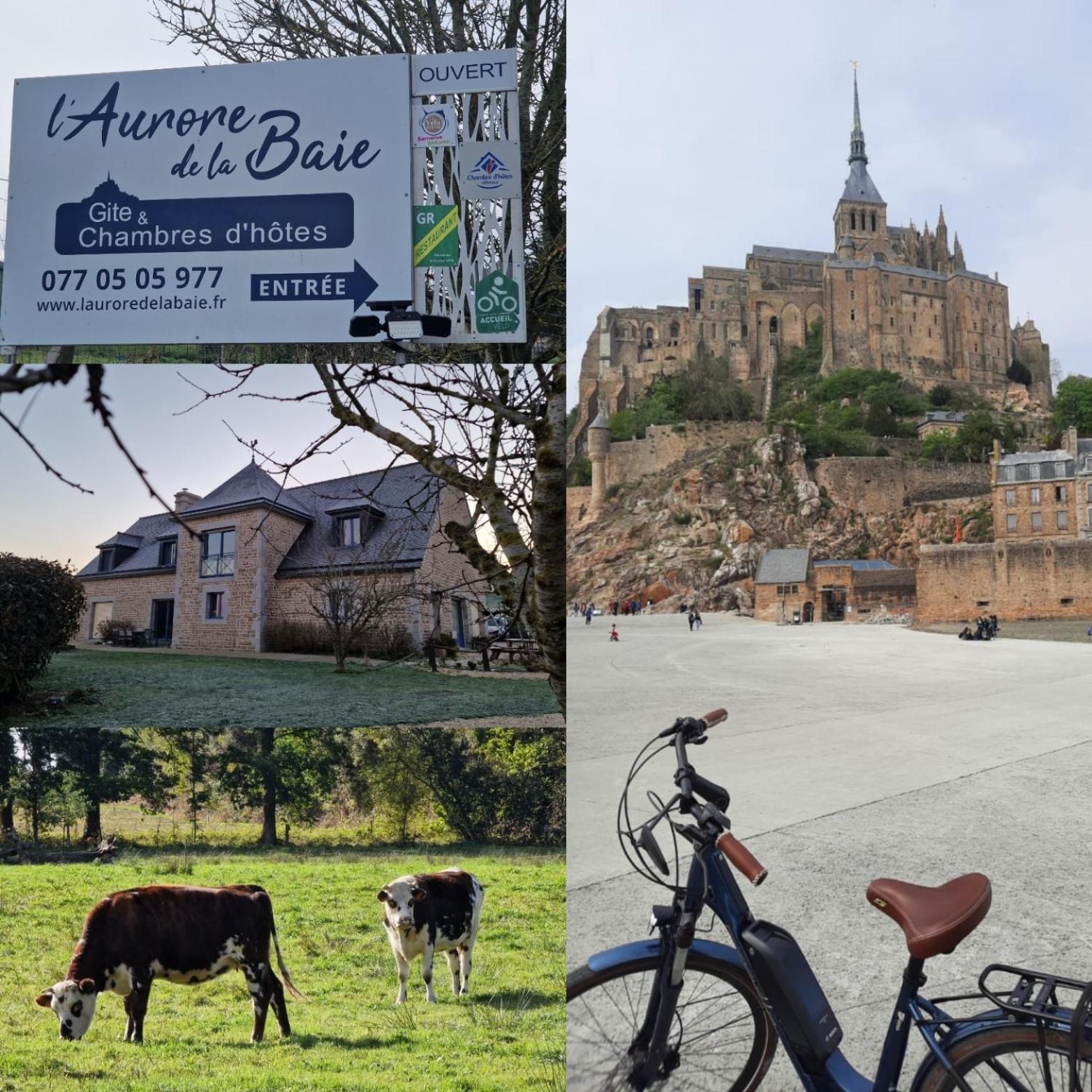 L'Aurore De La Baie, Vue Sur Le Mont-Saint-Michel Huisnes-sur-Mer Kültér fotó